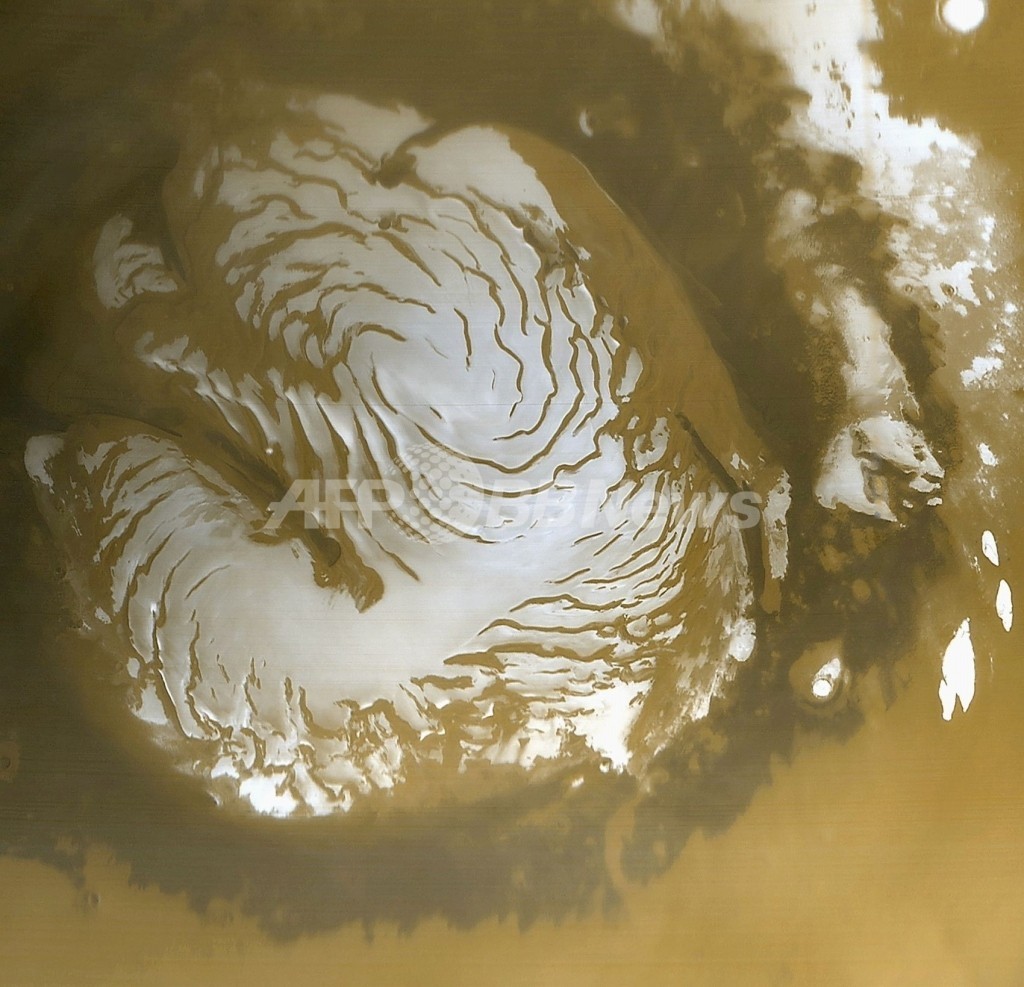 火星の北極地域で確認された氷、純度95% 仏専門機関が発表 火星の北極地域で確認された氷、純度95% 仏専門機関が発表