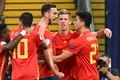 サッカーU-21欧州選手権決勝、スペイン対ドイツ。チームメートとゴールを喜ぶスペインのファビアン・ルイス（右から3人目、2019年6月30日撮影）。(c)Miguel MEDINA / AFP