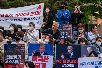 米大統領の訪韓への抗議デモ ソウル