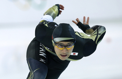 男子500メートルで5位入賞した加藤、ソチ五輪