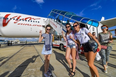 モスクワー海口が開通 ロシア人観光客が海南島を満喫