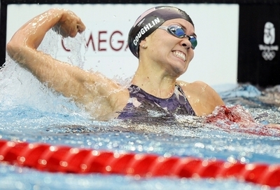 コーグリン 女子100メートル背泳ぎで五輪連覇