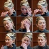 米バージニア州フェアファックス郡の裁判所で、元夫の米俳優ジョニー・デップさんによるドメスティックバイオレンス（DV）について証言する米女優アンバー・ハードさん（2022年5月16日作成）。(c)Steve Helber / POOL / AFP