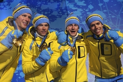 スウェーデン 男子40キロリレーで金、バンクーバー冬季五輪