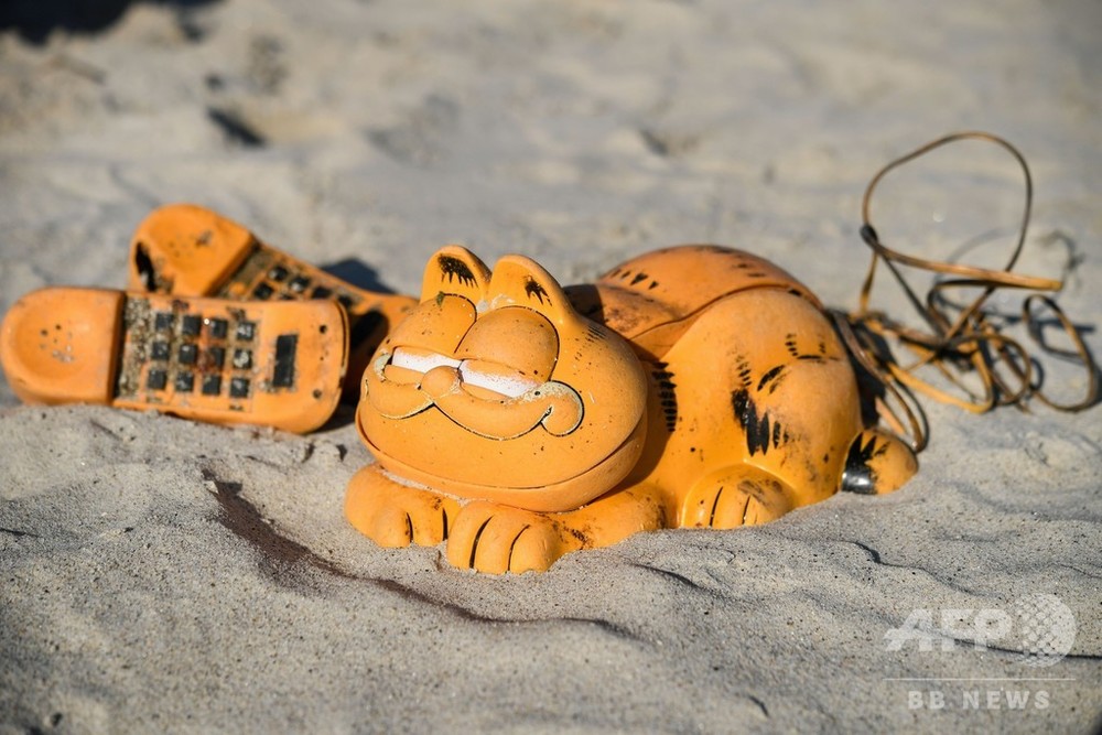 浜辺に続々漂着する 猫のガーフィールド の電話機 謎の一部解明 フランス 写真10枚 国際ニュース Afpbb News
