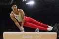 リオデジャネイロ五輪、体操男子予選。あん馬の演技に臨む山室光史（2016年8月6日撮影）。(c)AFP/Ben STANSALL