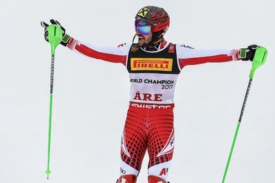 回転王者ヒルシャー、最多タイ7個目の金メダル獲得 世界アルペン