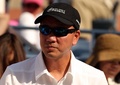 テニス、全米オープン（The US Open Tennis Championships 2014）男子シングルス準々決勝に臨む錦織圭（Kei Nishikori）を見守るコーチのマイケル・チャン（Michael Chang）氏（2014年9月3日撮影）。(c)AFP/Getty Images/Matthew Stockman