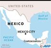 バー襲撃事件が起きたメキシコ東部ベラクルス州コアツァコアルコスの位置。(c)AFP
