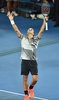 全豪オープンテニス、男子シングルス決勝。勝利を喜ぶロジャー・フェデラー（2017年1月29日撮影）。(c)AFP/PETER PARKS