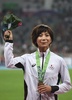 第17回アジア競技大会（17th Asian Games、Asiad）陸上女子100メートルハードル決勝。銅メダルを獲得した木村文子（Ayako Kimura、2014年10月1日撮影）。(c)AFP/MANAN VATSYAYANA