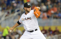 13MLB、マイアミ・マーリンズ（Miami Marlins）対デトロイト・タイガース（Detroit Tigers）。先発登板するマイアミ・マーリンズのヘンダーソン・アルバレス（Henderson Alvarez、2013年9月29日撮影）。(c)AFP/Getty Images/Jason Arnold