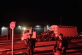 フランス・シェルブールの港付近で、日本向けのMOX燃料輸送に際し警備に当たる憲兵隊（2021年9月8日撮影）。(c)Sameer Al-DOUMY / AFP