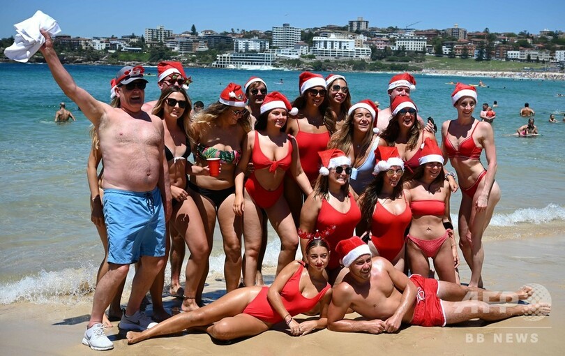 水着でメリークリスマス 真夏のビーチから オーストラリア 写真10枚 国際ニュース Afpbb News