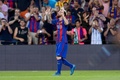 サッカー欧州チャンピオンズリーグ、グループC第1節、FCバルセロナ対セルティック。得点を決めて喜ぶFCバルセロナのリオネル・メッシ（2016年9月13日撮影）。(c)AFP/JOSEP LAGO