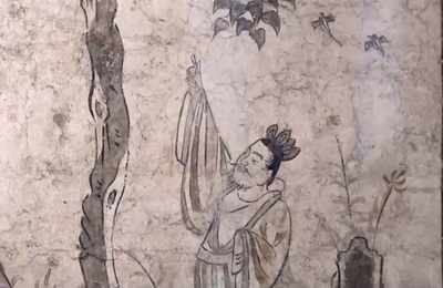 1300年以上前の唐代の人もピースサイン 郭行墓壁画が初公開 中国