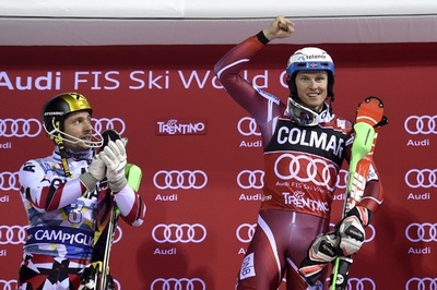 落下物にヒルシャーひやり、優勝はクリストファーセン アルペンスキーW杯