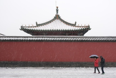 雪をまとった瀋陽故宮 中国遼寧省