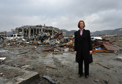 ギラード豪首相、被災地の南三陸町を訪問