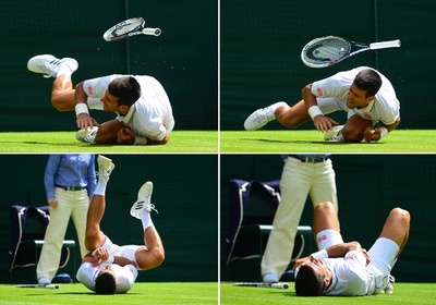 ジョコビッチ、激しい転倒乗り越え4回戦進出 ウィンブルドン選手権