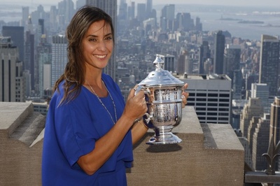 全米オープンを制したペネッタがNYで写真撮影、婚約者のフォニーニも登場