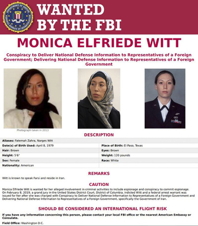 米司法省、元空軍情報将校をイランへのスパイ罪で起訴