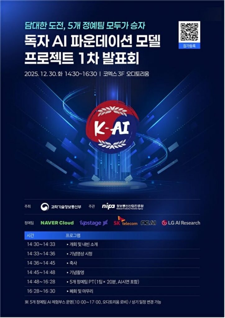 独自AIファウンデーションモデルプロジェクト第1次発表会＝科学技術情報通信省(c)KOREA WAVE