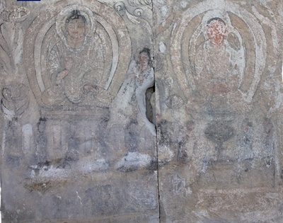 北魏時代（紀元469年）の仏教壁画描かれた石製外棺が初発見 中国