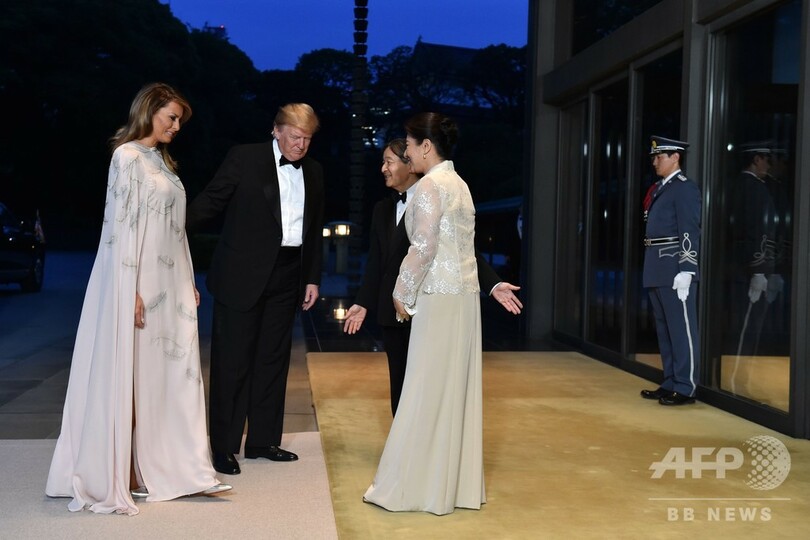トランプ米大統領夫妻、宮中晩さん会に出席