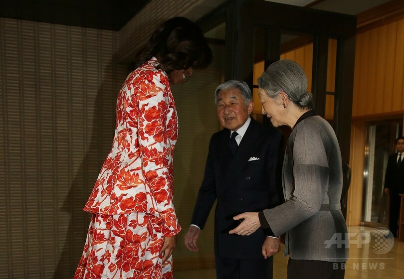 ミシェル米大統領夫人、両陛下と懇談