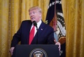 米首都ワシントンのホワイトハウスで、中東和平案を公表するドナルド・トランプ米大統領（2020年1月28日撮影）。(c)MANDEL NGAN / AFP