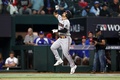23MLB、ワールドシリーズ（7回戦制）、テキサス・レンジャーズ対アリゾナ・ダイヤモンドバックス。4回に本塁打を放ったアリゾナ・ダイヤモンドバックスのガブリエル・モレノ（2023年10月28日撮影）。(c)Jamie Squire/Getty Images/AFP