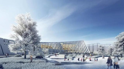 北京冬季五輪 崇礼華僑氷雪博物館の躯体工事完了