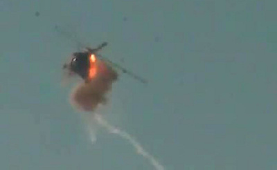 シリア反体制派、初めてミサイルで政府軍ヘリを撃墜