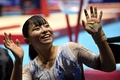 第51回世界体操競技選手権、女子種目別平均台決勝。演技を終えた渡部葉月（2022年11月6日撮影）。(c)Paul ELLIS / AFP