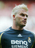 写真は、試合に備えアップをするレアル・マドリードのデビッド・ベッカム（%%David Beckham%%）。(c)AFP/RAFA RIVAS