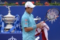 男子テニス、バルセロナ・オープン、シングルス決勝。試合に臨む錦織圭（2015年4月26日撮影）。(c)AFP/JOSEP LAGO