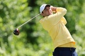 男子ゴルフのメジャー第2戦、第105回全米プロゴルフ選手権初日。4番でティーショットを打つスコッティ・シェフラー（2023年5月18日撮影）。(c)Andy Lyons/Getty Images/AFP