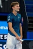 テニスの男女混合国別対抗戦、第30回ホップマンカップ、オーストラリア対ベルギー。試合に臨むダビド・ゴフィン（2018年1月3日撮影）。(c)AFP/TONY ASHBY