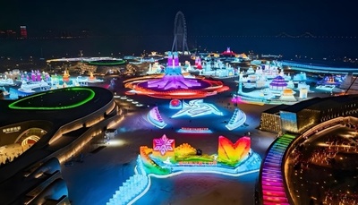 第27回中国・ハルビン氷雪大世界　20万平方メートル拡張で新たな見所を追加