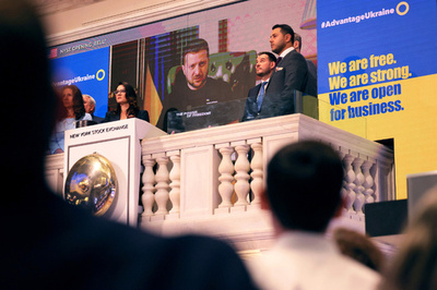 ゼレンスキー氏、NY証取で投資呼び掛け