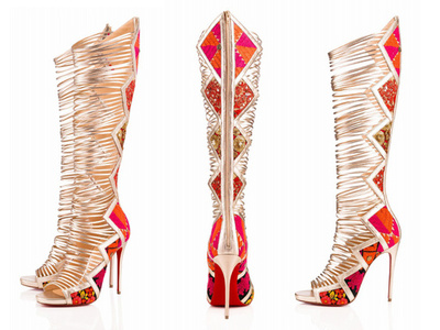 印サリーを使用した「クリスチャン ルブタン」特別コレクション