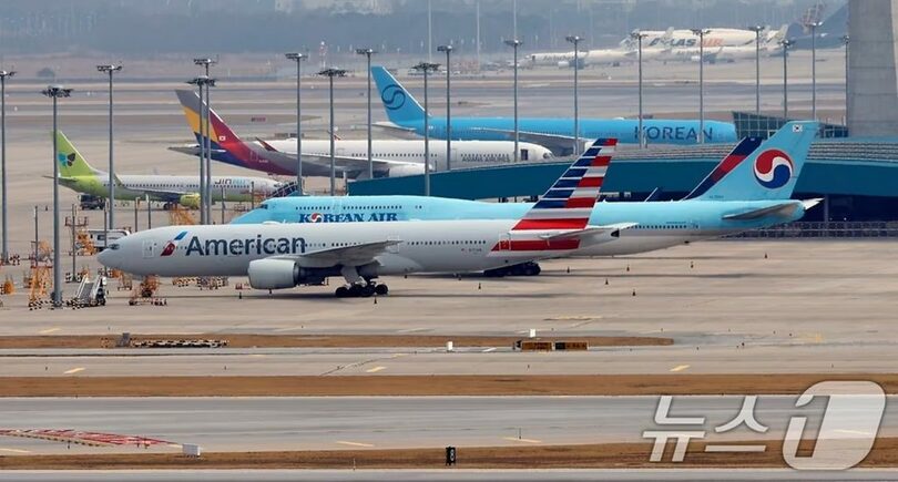 仁川国際空港に並ぶ航空機(c)news1