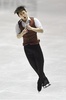 世界フィギュアスケート国別対抗戦2015、男子シングル・ショートプログラム。演技に臨む閻涵（2015年4月16日撮影）。(c)AFP/Toru YAMANAKA