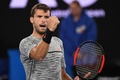 全豪オープンテニス、男子シングルス3回戦。勝利を喜ぶグリゴール・ディミトロフ（2017年1月22日撮影）。(c)AFP/SAEED KHAN