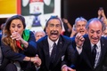 スイス・ローザンヌで行われた国際オリンピック委員会（IOC）総会で、2026年冬季五輪の開催地にイタリアのミラノ・コルティナダンペッツォが決定し喜ぶ同国代表団（2019年6月24日撮影）。(c)XU Jinquan / POOL / AFP