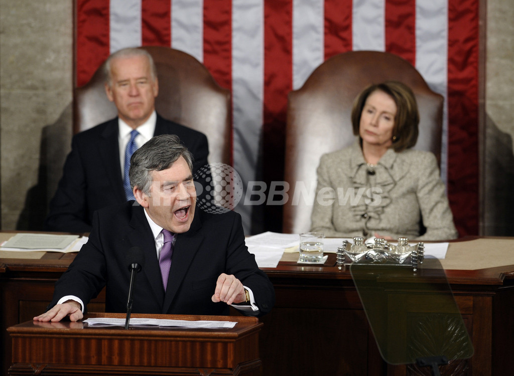 ブラウン英首相、米議会で演説 経済危機での各国間協力訴える 写真5枚 国際ニュース:AFPBB News