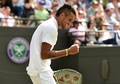 テニス、ウィンブルドン選手権、男子シングルス3回戦。勝利を喜ぶニック・キリオス（2016年7月3日撮影）。(c)AFP/GLYN KIRK