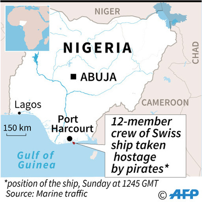 海賊がスイスの貨物船襲撃、12人拉致 ナイジェリア沖