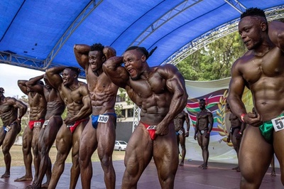 ケニアでボディービル大会、各国から200人超が参加